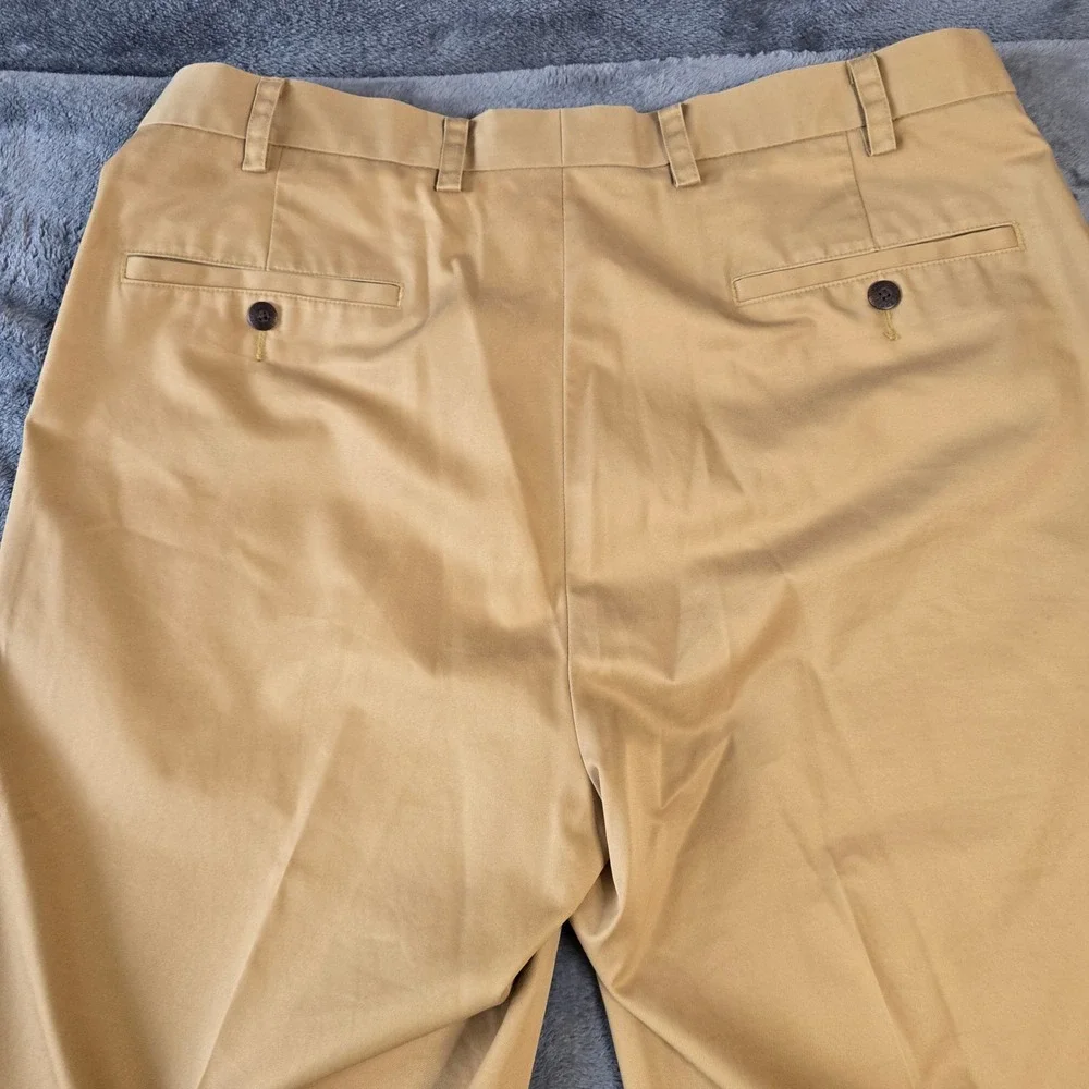 Orvis Men's Chino Pants‎ 36W 32L Tan Khaki 100% Cotton Flat Front Straight Leg